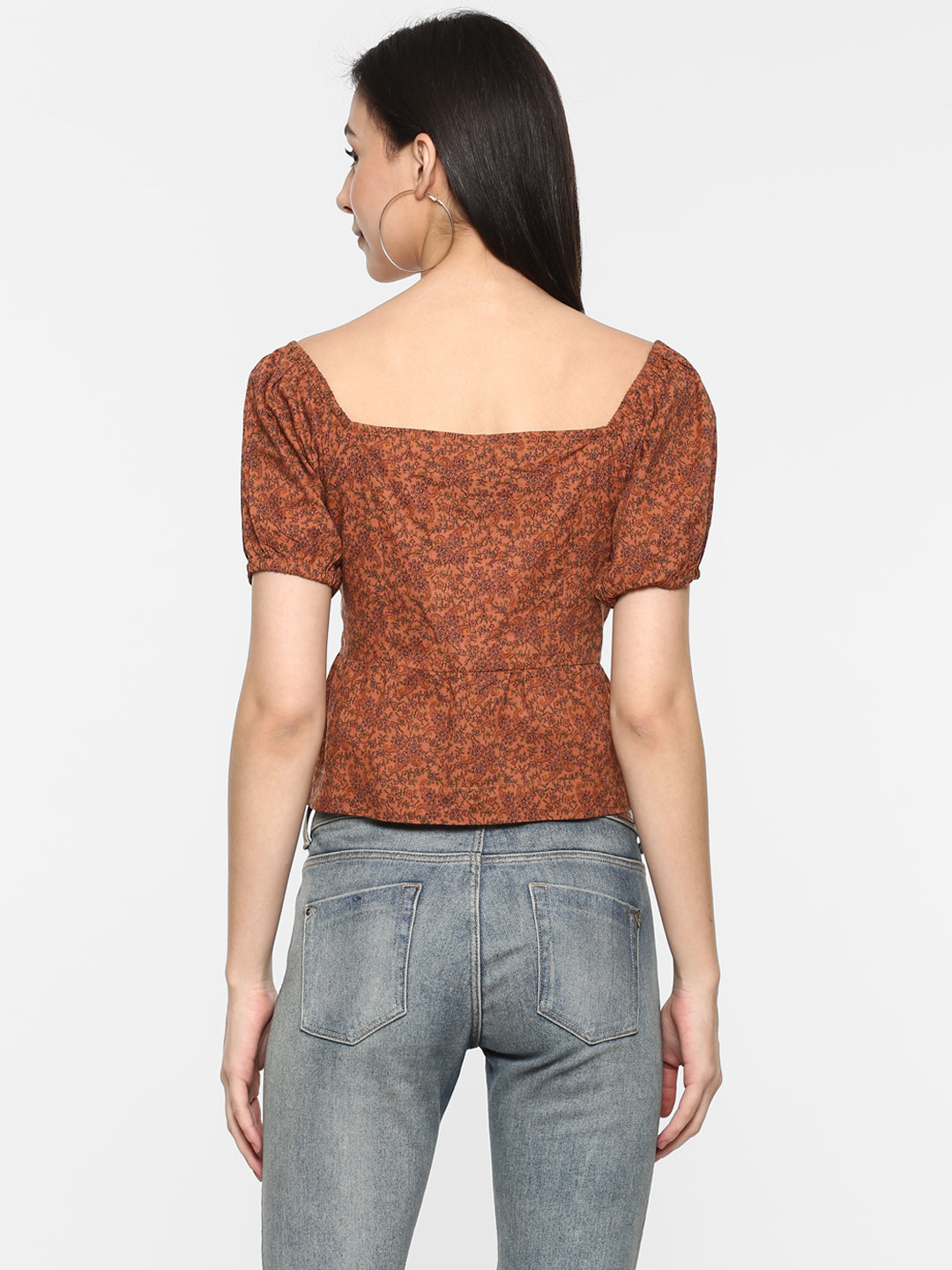 Porsorte Women Printed Rust Top