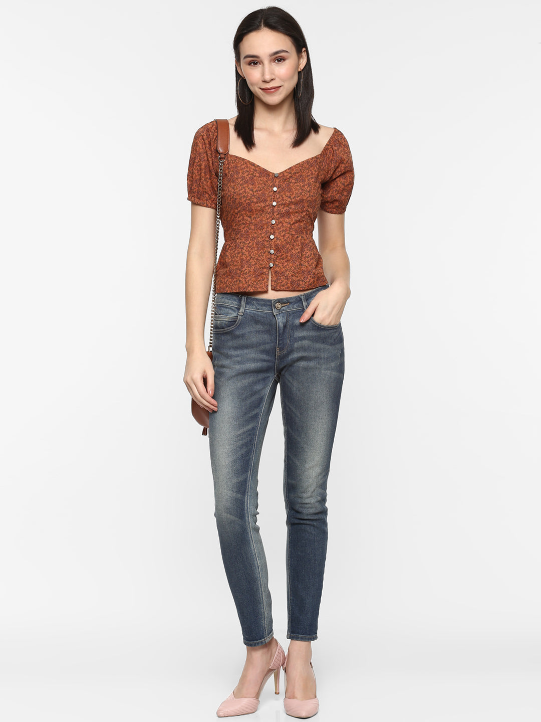 Porsorte Women Printed Rust Top