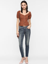 Porsorte Women Printed Rust Top