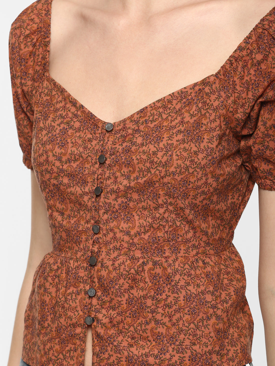 Porsorte Women Printed Rust Top