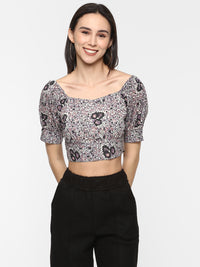 Porsorte Women Printed Crop Top