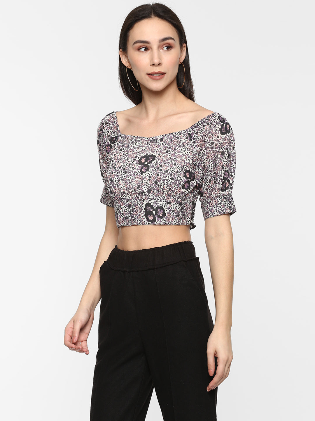Porsorte Women Printed Crop Top