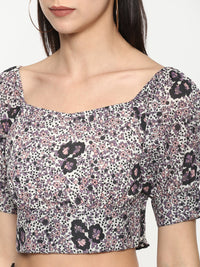 Porsorte Women Printed Crop Top