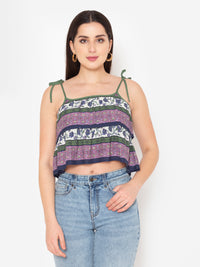 Porsorte womens Rayon Printed Strappy Top