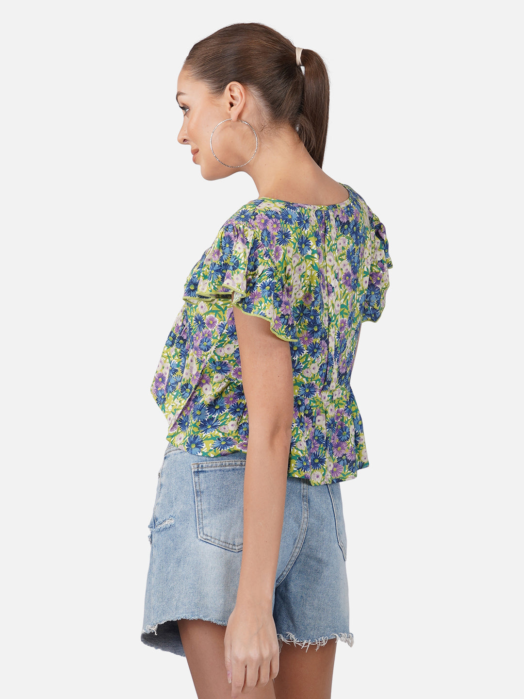 Porsorte Womens Rayon Multi Print Casual Top