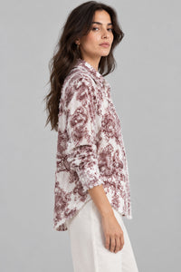 Porsorte Women White and Red Feather Georgette Shirt