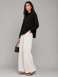 Porsorte Women Feather Georgette Full Sleeves Shirt