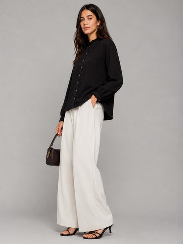 Porsorte Women Feather Georgette Full Sleeves Shirt