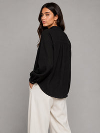 Porsorte Women Feather Georgette Full Sleeves Shirt