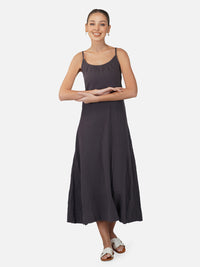 Porsorte Womens Cotton Gauze Black Tie Dye Casual Strappy Dress