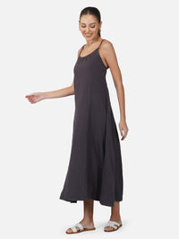 Porsorte Womens Cotton Gauze Black Tie Dye Casual Strappy Dress