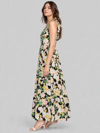 Women Floral Printed Spaghetti Strap Tiered Maxi Dress
