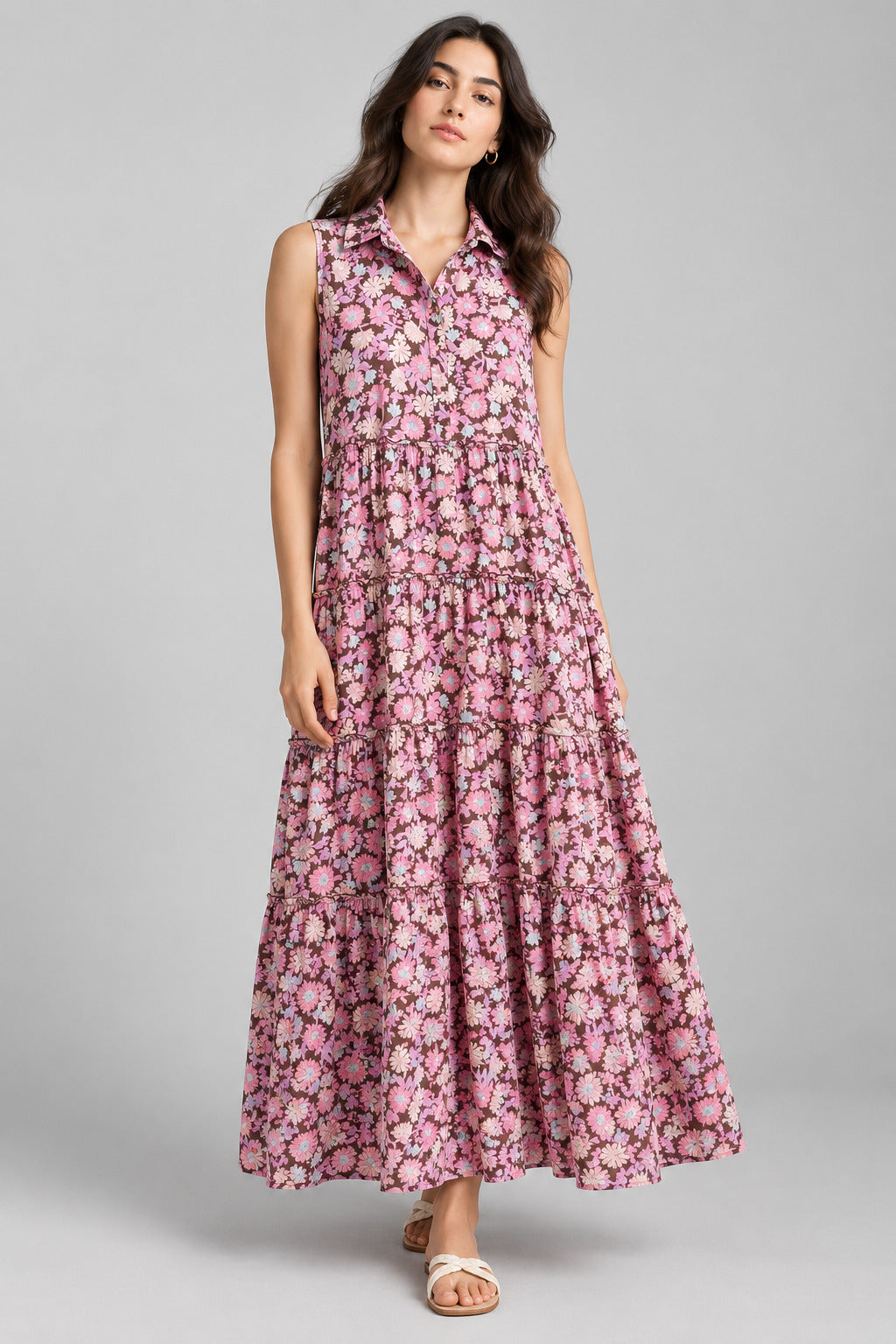 Women’s Floral Printed Tiered Maxi Dress