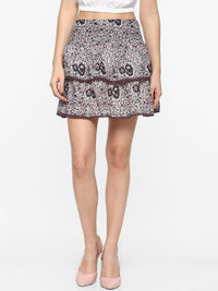 Porsorte Women Cotton Floral Printed Short Skirt