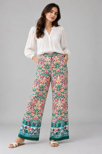 Porsorte Women Floral Printed Straight Pants