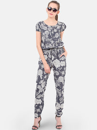 Porsorte Floral printed Grey Off White Jumpsuit