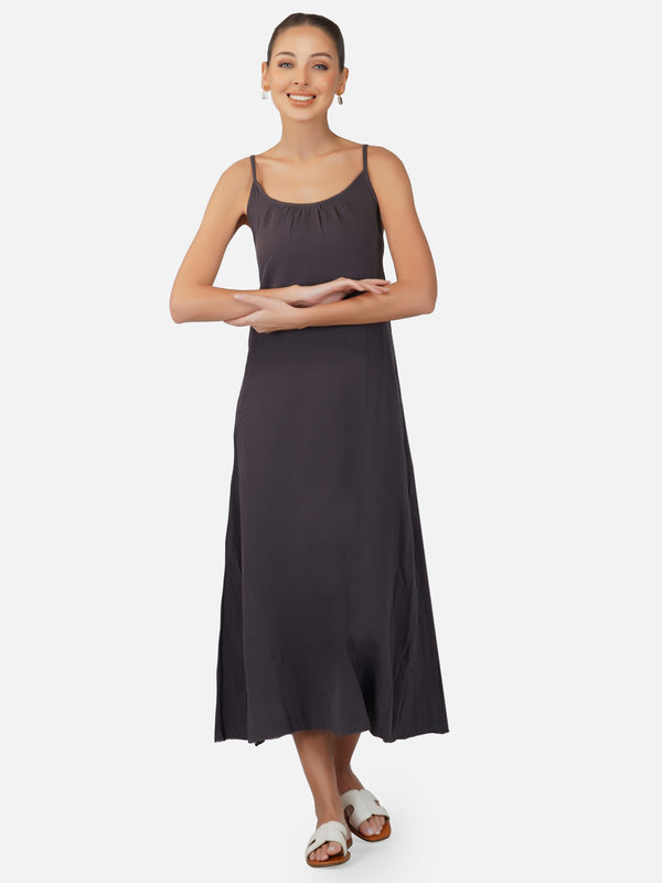 Porsorte Womens Cotton Gauze Black Tie Dye Casual Strappy Dress