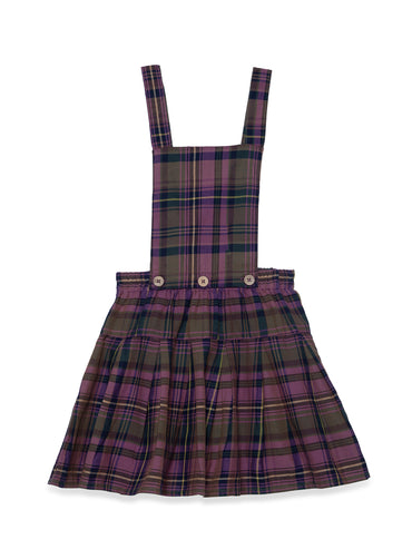 Hoop Hippo Kids Blue Checkered Front Detachable Pinafore come Skirt