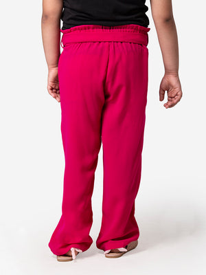 Hoop Hippo Kids Polyester Pink Straight Pant