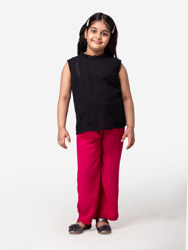 Hoop Hippo Black Cotton Top
