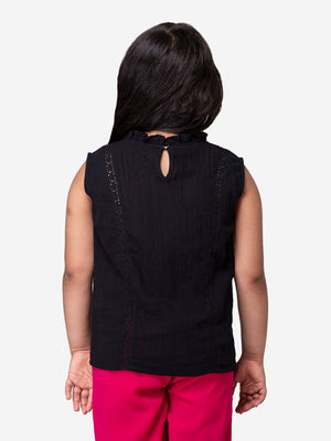 Hoop Hippo Black Cotton Top