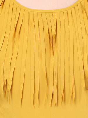 PORSORTE Women's Polyester Solid Yellow Top - www.porsorte.in