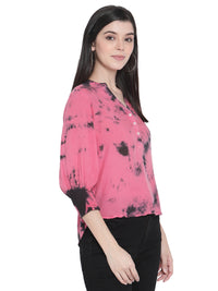 Porsorte Womens Pigment Dyed Viscose Modal Roll up Sleeve Top