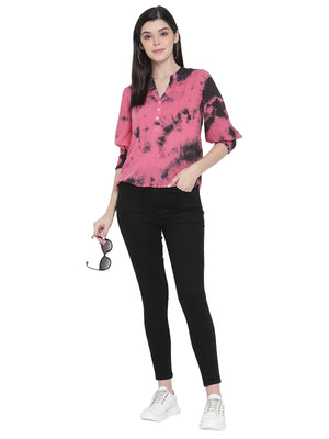 Porsorte Womens Pigment Dyed Viscose Modal Roll up Sleeve Top