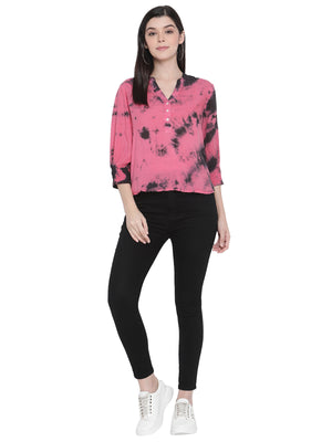 Porsorte Womens Pigment Dyed Viscose Modal Roll up Sleeve Top