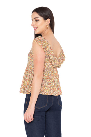 Porsorte Womens Cotton Gauze Printed Top