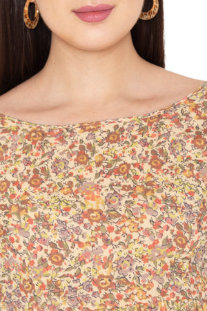 Porsorte Womens Cotton Gauze Printed Top