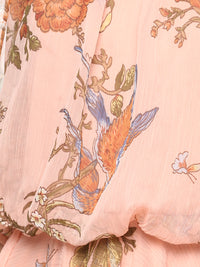 Porsorte Women Poly Chiffon Floral Print Full Maxi Dress