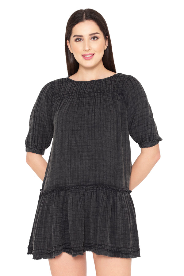 Porsorte womens Black Solid Dress