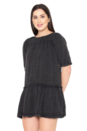 Porsorte womens Black Solid Dress