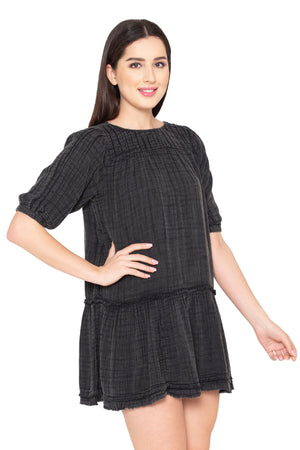 Porsorte womens Black Solid Dress