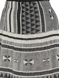 Porsorte Womens Black and Grey Cotton Handloom Bohemain Skirt