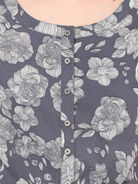 PORSORTE Floral printed Grey Off White Jumpsuit - www.porsorte.in