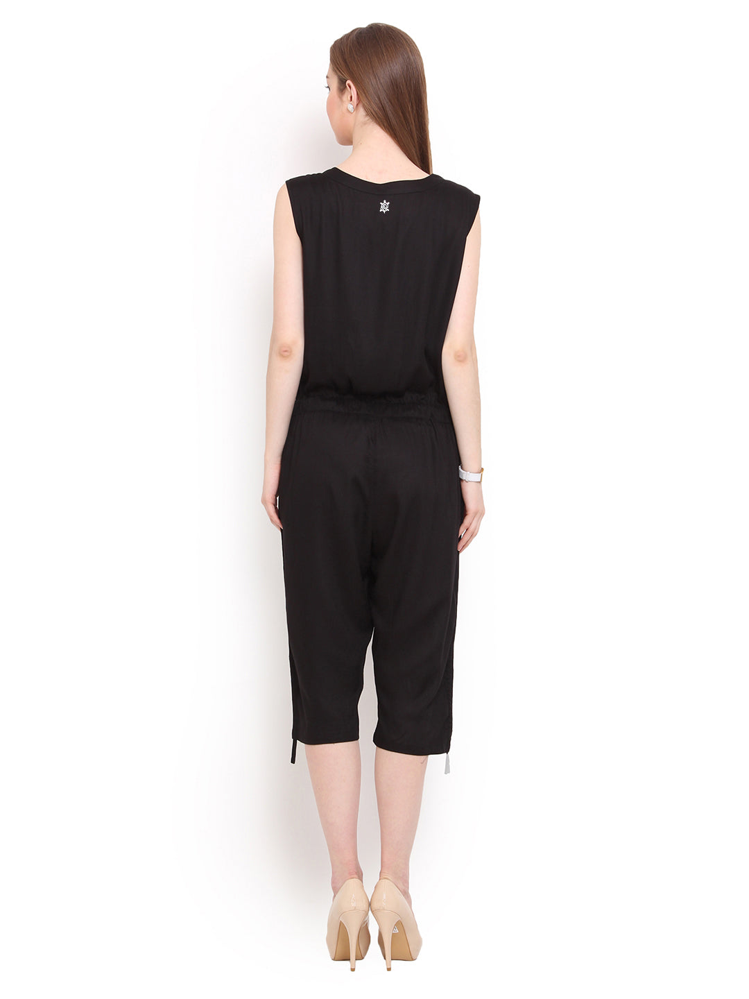 PORSORTE Women's Polyester Solid Black Jumpsuit - www.porsorte.in