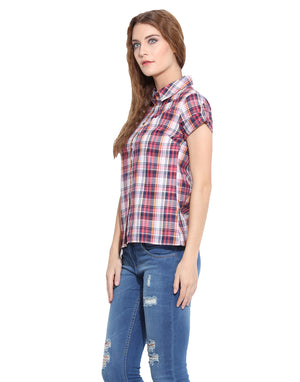 PORSORTE Cotton Check Red Shirt - www.porsorte.in