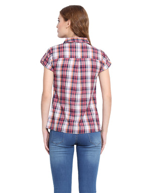 PORSORTE Cotton Check Red Shirt - www.porsorte.in