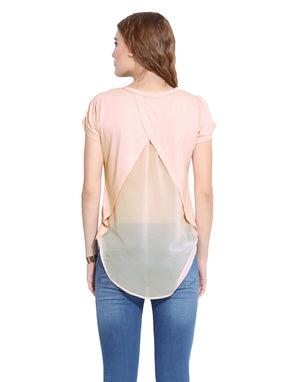PORSORTE Women's Plain Poly Viscose Pink Top - www.porsorte.in