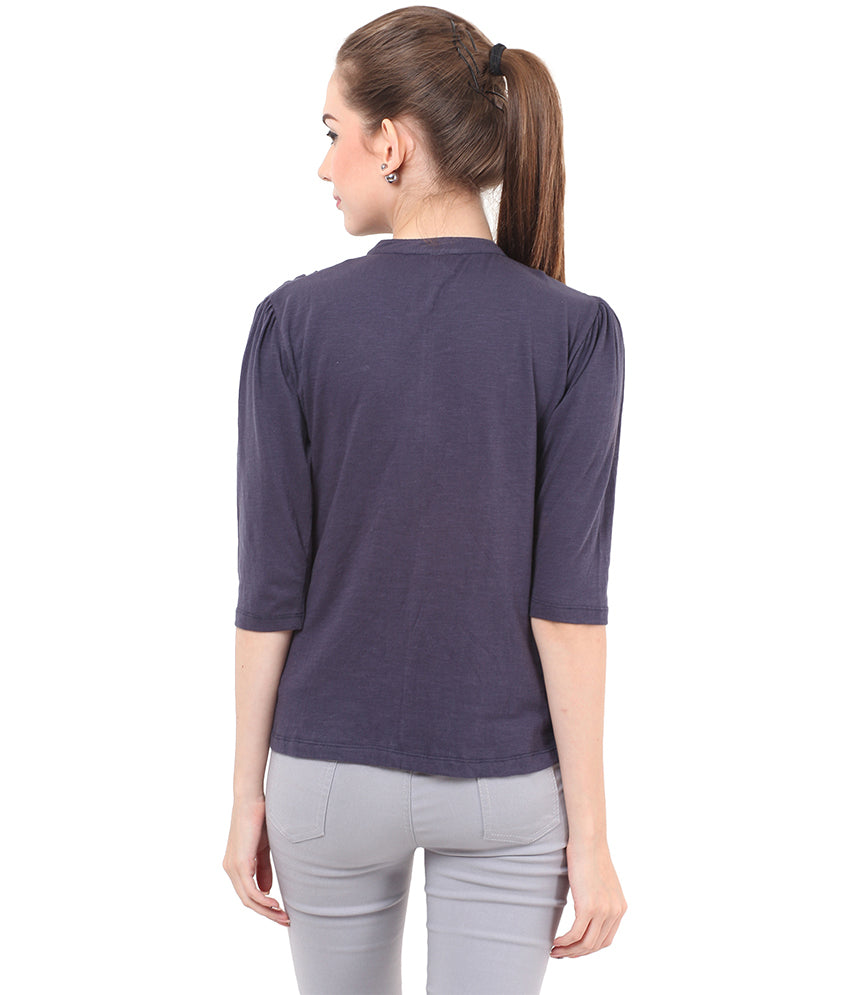 PORSORTE Pleated T Shirt with boll buttons - www.porsorte.in