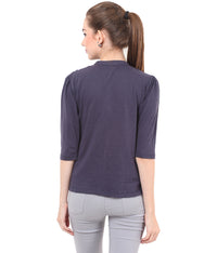 PORSORTE Pleated T Shirt with boll buttons - www.porsorte.in