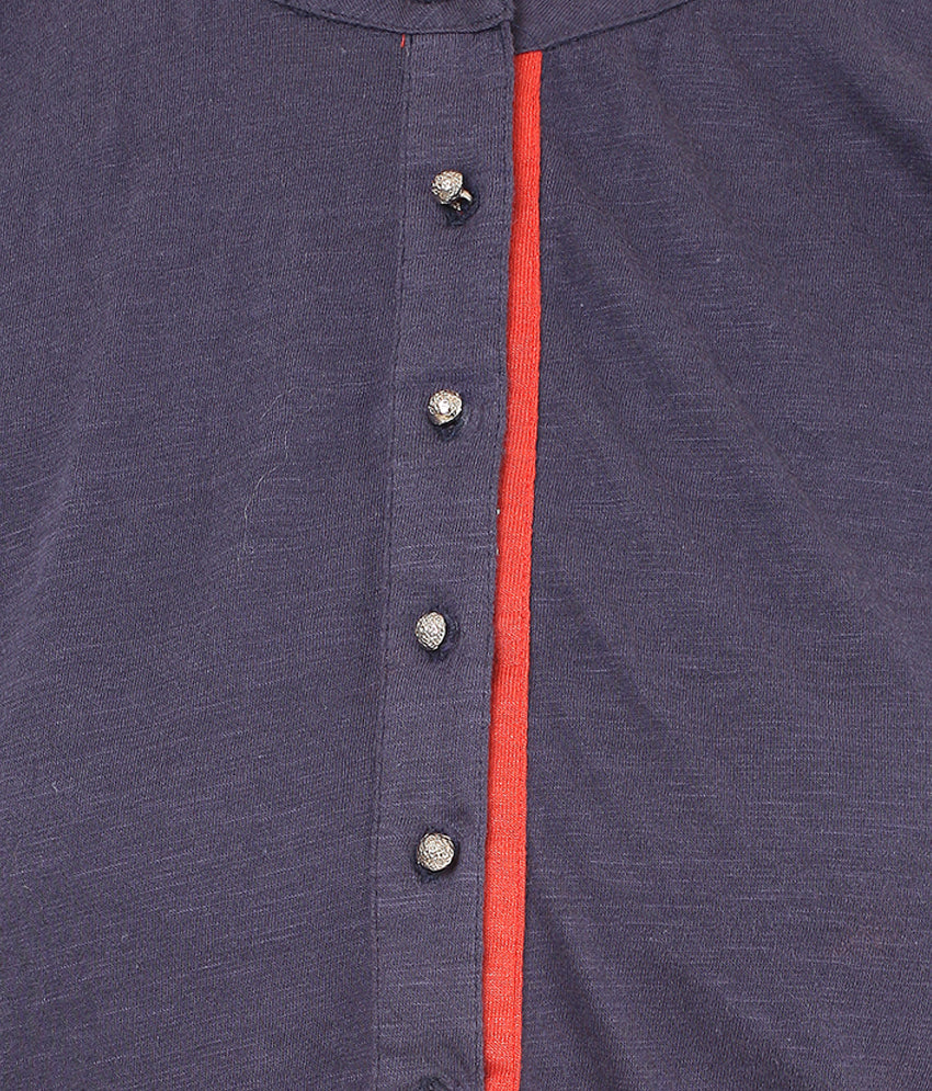 PORSORTE Pleated T Shirt with boll buttons - www.porsorte.in