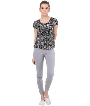 PORSORTE Pleated top in zig-zag print - www.porsorte.in
