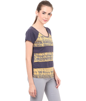 PORSORTE colour blocking printed Top - www.porsorte.in