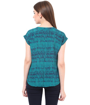 PORSORTE Printed Top with Metal Zipper - www.porsorte.in