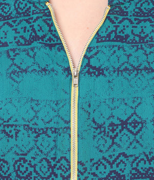 PORSORTE Printed Top with Metal Zipper - www.porsorte.in