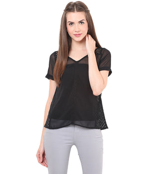 PORSORTE Lacy inserts Top with front laser cut - www.porsorte.in
