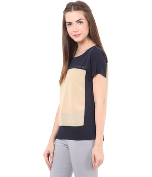 PORSORTE Colour blocking top with hot fix - www.porsorte.in
